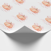 Papier Cadeau Sweet Little citrouille rose arc est en chemin (Coin)