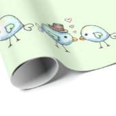 Papier cadeau Sweet Love Birds (Coin rond)