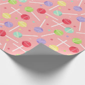 Papier Cadeau Sweet Pastel Candy Lollipops Motif (Coin)