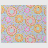 Papier Cadeau Sweet Pastel Donuts and Hearts Pattern (Plat)