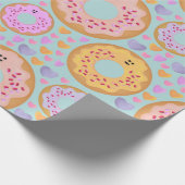 Papier Cadeau Sweet Pastel Donuts and Hearts Pattern (Coin)