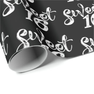 Papier Cadeau Sweet sixteen Anniversaire Seizième 16e