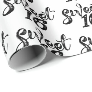 Papier Cadeau Sweet sixteen Anniversaire Seizième 16e