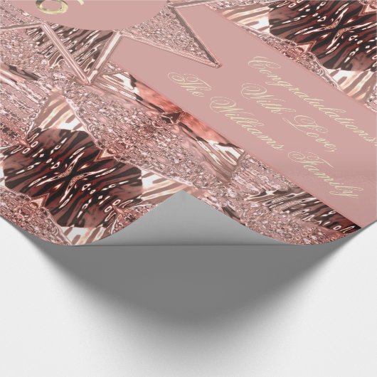 Papier Cadeau Sweet sixteen moderne Elégant Faux Ribbon Rose or (Coin)