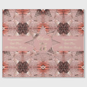 Papier Cadeau Sweet sixteen moderne Elégant Faux Ribbon Rose or (Plat)