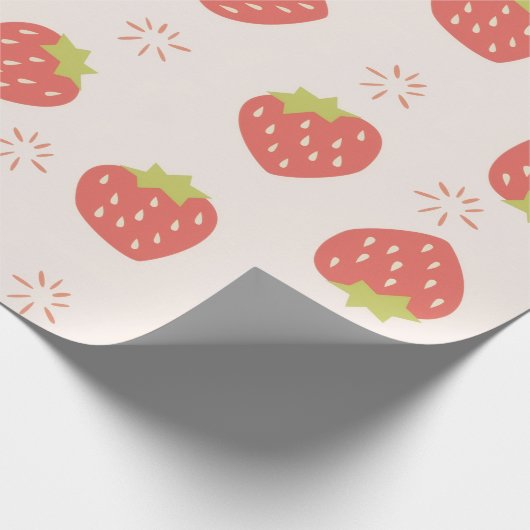 Papier Cadeau Sweet Strawberries Pattern (Coin)