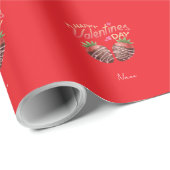 Papier Cadeau Sweet Strawberry Valentine's Day Personalized  (Coin rond)