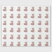 Papier Cadeau Sweet Teddy Bear Baby Shower Wrapping Paper (Plat)
