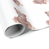 Papier Cadeau Sweet Teddy Bear Baby Shower Wrapping Paper (Coin rond)