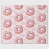 Papier Cadeau Sweet Time Pastel Pink Donut Anniversaire (Plat)