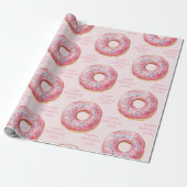 Papier Cadeau Sweet Time Pastel Pink Donut Anniversaire (Déroulé)