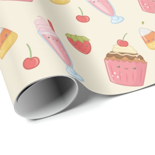 Papier Cadeau Sweet Treats Wrapping (Coin rond)