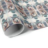 Papier Cadeau Sweet Winter Alpaca, coutume (Coin rond)