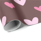 Papier Cadeau Sweetheart Wrapping Paper – Pink & Blush Hearts (Coin rond)