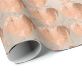 Papier Cadeau Swet Heart Blush Rose Rose Or Perle d'ivoire (Coin rond)