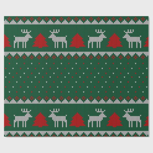 PAPIER CADEAU SWÉTER DE NOËL EN VERT (Plat)