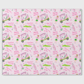 Papier Cadeau Swing Pink Golfer Sensibilisation au cancer du sei (Plat)