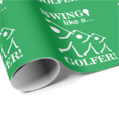Papier Cadeau Swinguez comme un golfeur Golf (Coin rond)