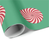 Papier Cadeau Swirl à menthe de Noël (Coin rond)