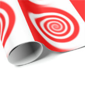 Papier Cadeau Swirl à menthe rouge et blanche (Coin rond)