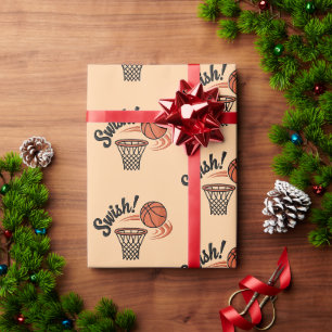Papier Cadeau Swish Slam Dunk : Style Basket Vintage