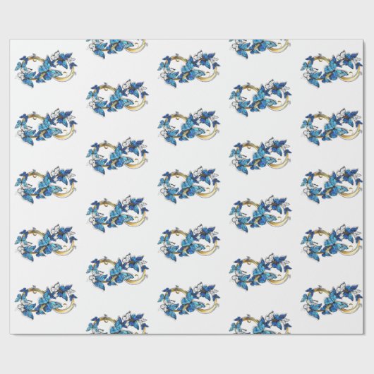 Papier Cadeau Symbol Infinity of Blue Morpho Butterflies (Plat)