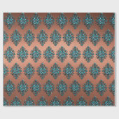 Papier Cadeau Symbole aztèque turquoise (Plat)