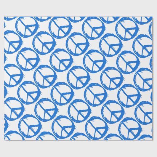 Papier Cadeau Symbole bleu de signe de paix (Plat)