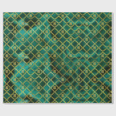 Papier Cadeau Symbole chinois de bonheur d'or double sur la (Plat)