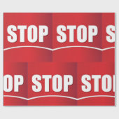 Papier Cadeau Symbole d'arrêt rouge gras (Plat)