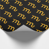 Papier Cadeau Symbole d'astrologie Golden Scorpio (Coin)