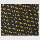 Papier Cadeau Symbole d'astrologie Golden Scorpio (Plat)