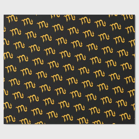 Papier Cadeau Symbole d'astrologie Golden Scorpio (Plat)