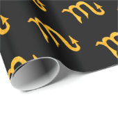 Papier Cadeau Symbole d'astrologie Golden Scorpio (Coin rond)