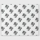 Papier Cadeau Symbole d'Aum (noir avec l'anneau argenté) (Plat)