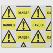 Papier Cadeau Symbole de danger jaune (Plat)