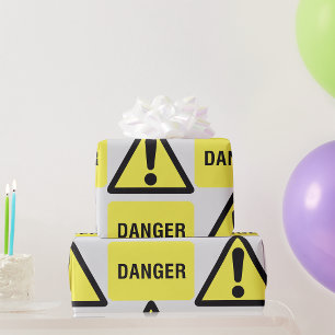 Papier Cadeau Symbole de danger jaune