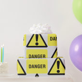 Papier Cadeau Symbole de danger jaune