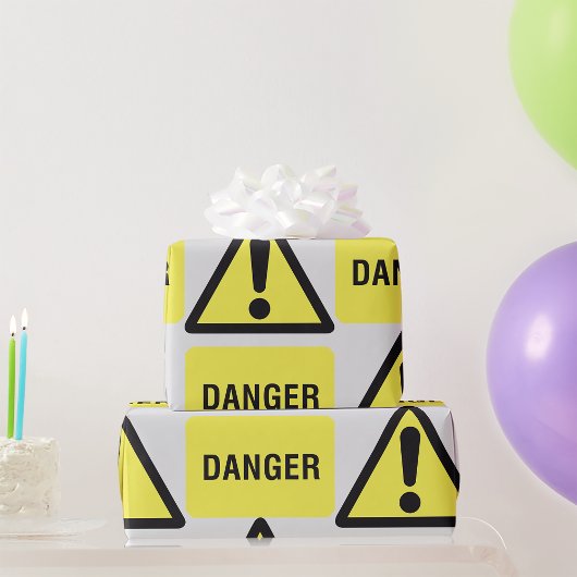 Papier Cadeau Symbole de danger jaune