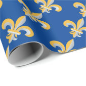 Papier Cadeau Symbole de Fleur de Lis (Coin rond)