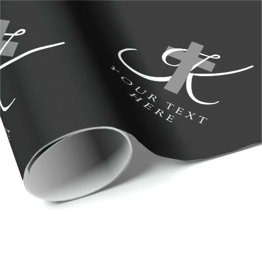 Papier Cadeau Symbole de foi religieuse croisée (Coin rond)