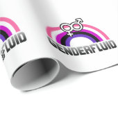 Papier Cadeau Symbole de genre genderfluid (Coin rond)