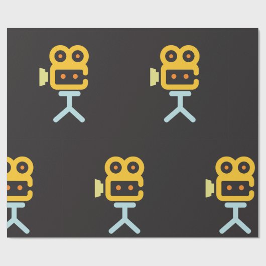 Papier Cadeau Symbole de la caméra vidéo (Plat)