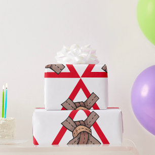 Papier Cadeau Symbole de la route d'avertissement de noeud de tr