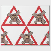 Papier Cadeau Symbole de la route d'avertissement de noeud de tr (Plat)