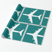 Papier Cadeau Symbole de l'aéroport Icône Voyage de l'avion (Déroulé)