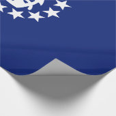 Papier Cadeau Symbole de l'Ancre du drapeau du yacht sur bleu (Coin)