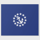 Papier Cadeau Symbole de l'Ancre du drapeau du yacht sur bleu (Plat)
