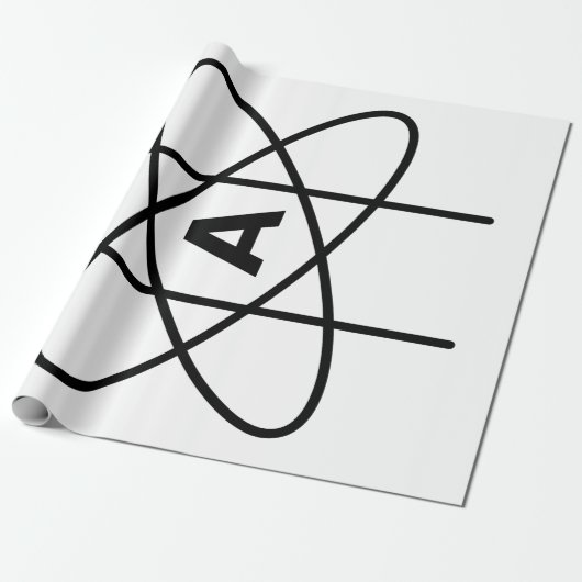 Papier Cadeau Symbole de l'athéisme (Emblème d'Atom) (Déroulé)