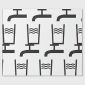 Papier Cadeau Symbole de l'eau du robinet (Plat)